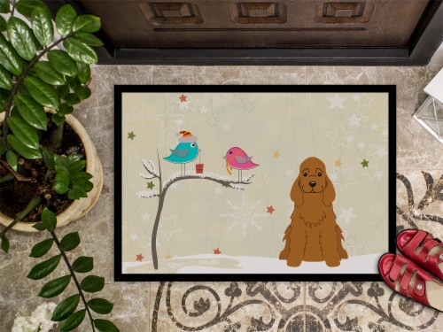 Christmas Presents between Friends Cocker Spaniel Red Doormat 24x36 24Hx36W QFC
