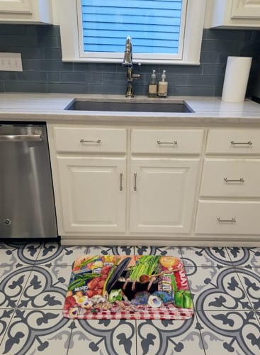 Carolines Treasures 8825RUG Gumbo and Potato Salad Machine Washable Memory Foam Perspective: top