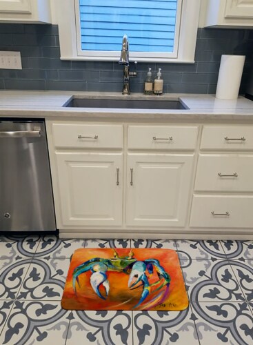 Carolines Treasures JMK1110RUG Blue Crab Machine Washable Memory Foam Mat Perspective: top