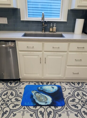 Carolines Treasures MW1095RUG Oysters Seafood Four Machine Washable Memory Foam Perspective: top