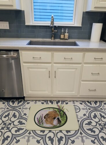 Carolines Treasures SS8023RUG English Bulldog Machine Washable Memory Foam Mat Perspective: top