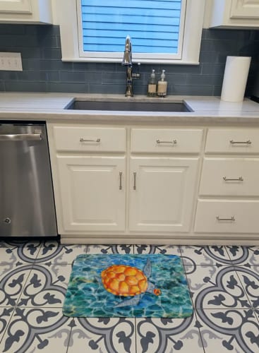 Carolines Treasures  BB5364RUG Sea Turtle Machine Washable Memory Foam Mat Perspective: top