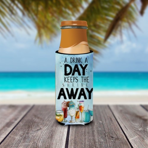 Carolines Treasures  BB5410MUK A Drink a Day Sign Ultra Hugger for slim cans Perspective: top