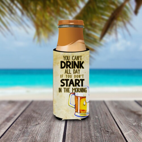 Start Drinking in the Morning Beer Ultra Hugger for slim cans Perspective: top