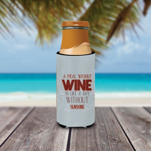 Carolines Treasures BB5424MUK A Meal Without Wine Ultra Hugger for slim cans Perspective: top