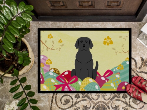 Carolines Treasures BB6057JMAT Easter Eggs Black Labrador Doormat 24x36 24Hx36W Smith s Food and Drug