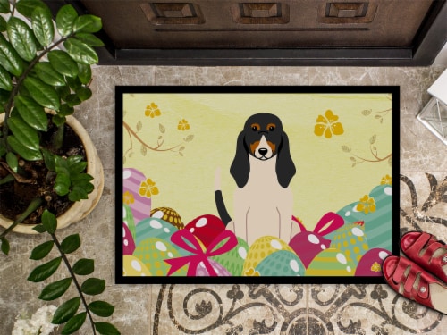 Carolines Treasures  BB6044MAT Easter Eggs Swiss Hound Indoor or Outdoor Mat 18x Perspective: top