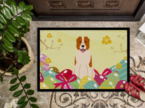 Carolines Treasures BB6049MAT Easter Eggs Central Asian Shepherd Dog Doormat 18 Perspective: top