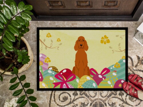 Carolines Treasures  BB6064MAT Easter Eggs Irish Setter Indoor or Outdoor Mat 18 Perspective: top