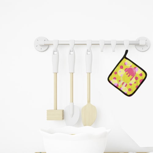 Carolines Treasures  BB7070PTHD Ice Pop Popcicle Pink Yellow Pair of Pot Holders Perspective: top