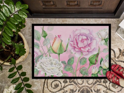 Carolines Treasures BB7447MAT Rose Garden Doormat 18x27 Perspective: top