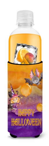 Halloween Little Witch and Bat Ultra Hugger for slim cans Perspective: top