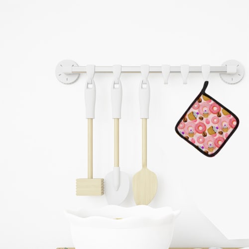 Carolines Treasures  BB7562PTHD Watercolor Sweet Pastries Pair of Pot Holders Perspective: top