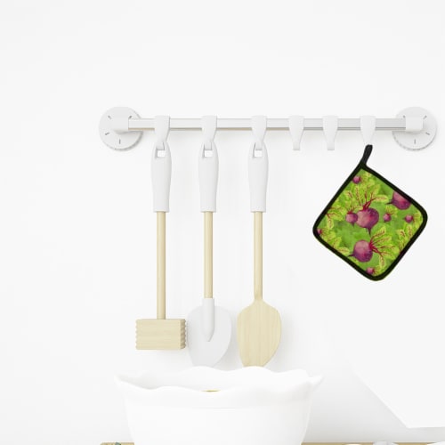 Carolines Treasures BB7574PTHD Watercolor Raddishes Pair of Pot Holders Perspective: top