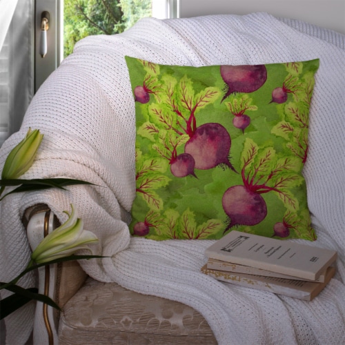 Carolines Treasures BB7574PW1414 Watercolor Raddishes Fabric Decorative Pillow Perspective: top