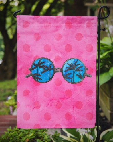 Carolines Treasures BB8179GF Sunglasses Pink Polkadot Flag Garden Size, Pink Perspective: top