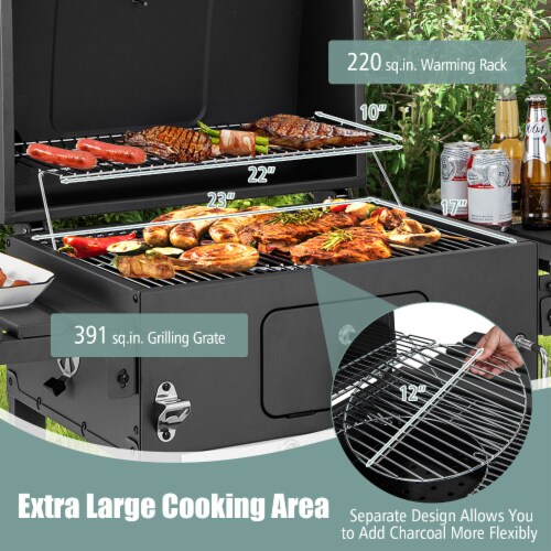 Slickblue Outdoor BBQ Charcoal Grill with 2 Foldable Side Slickblue Outdoor BBQ Charcoal Grill with 2 Foldable Side