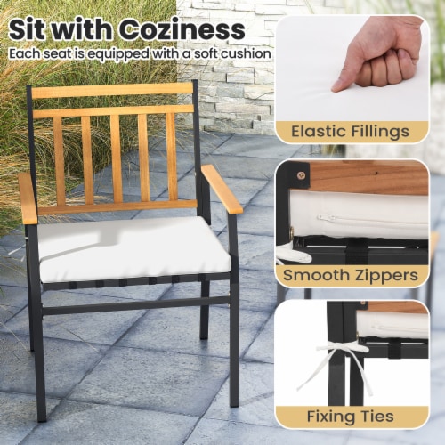 Slickblue Acacia Wood Patio Furniture Set 3 Pieces Outdoor Conversation Set Perspective: top