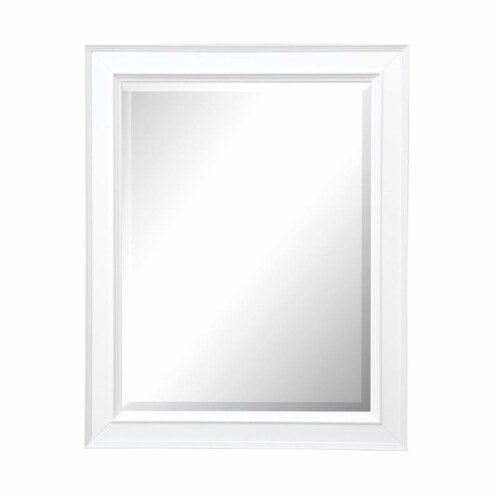 KBC Napa 28  Solid Wood Wall Mirror w/ Beveled Glass in White Perspective: top