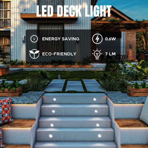 10pc Cool White LED Deck Lights Kit Outdoor Garden Patio Stair Landscape Pathway 1 Kroger