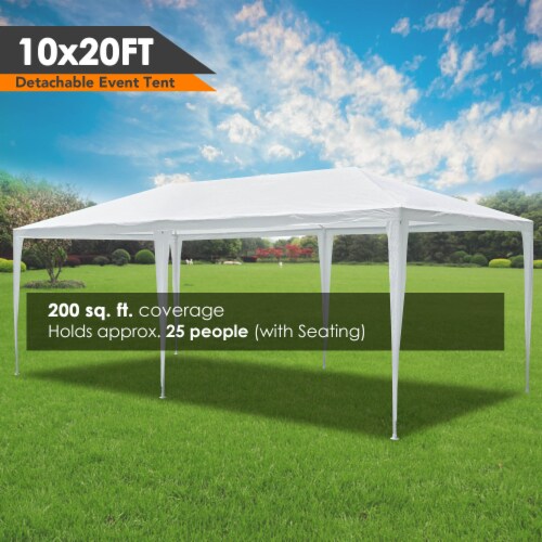 10' x 20' Party Wedding Tent Canopy Outdoor Heavy Duty Pavilion Cater Event White Perspective: top