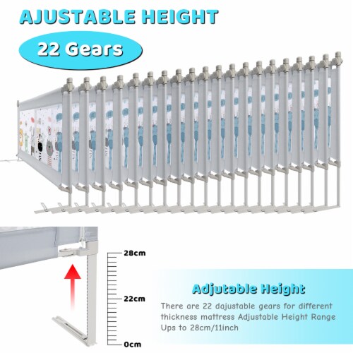 FITNATE Toddler Bed Rails, White Perspective: top