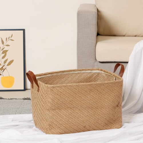 uxcell Fabric Storage Organizer Cube Bin with Handles Perspective: top