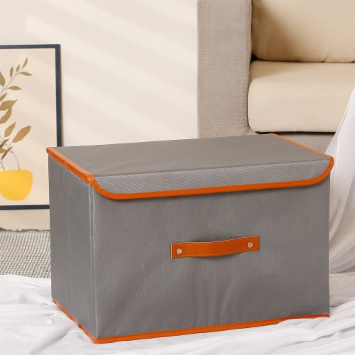 uxcell Collapsible Storage Basket Closet Clothes Organizer Perspective: top