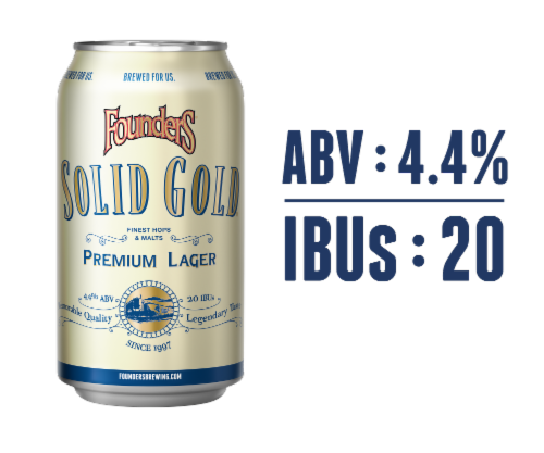 Founders Brewing Solid Gold Premium Lager Perspective: top