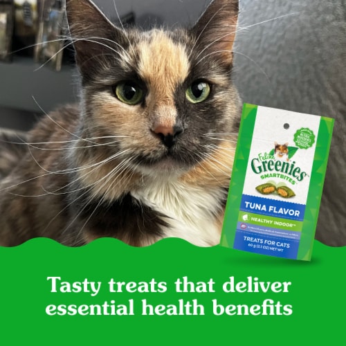 Feline Greenies Smartbites Healthy Indoor Natural Cat Treats Tuna Flavor Perspective: top