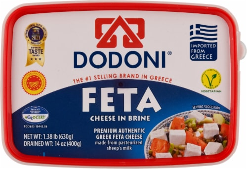 Dodoni® Feta Cheese in Brine Tub Perspective: top
