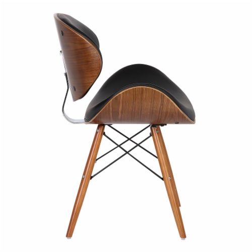 Armen Living Cassie Mid Century Dining Chair in Walnut Wood and
