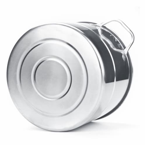 Alpine Cuisine 6.5 Quart Stainless Steel Stock Steamer Cooking Pot Perspective: top