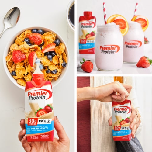 Premier Protein® Stawberries & Cream Shake Perspective: top