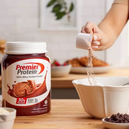 Premier Protein Chocolate Milkshake Powder Perspective: top