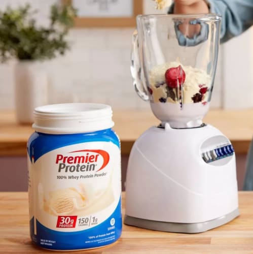 Premier Protein® Vanilla Milkshake Whey Protein Powder Perspective: top