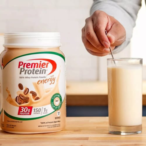 Premier Protein Cafe Latte Protein Powder 4 Count Perspective: top