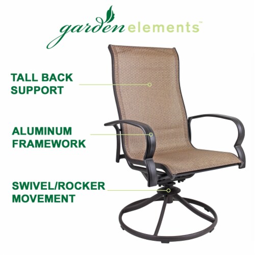 Garden Elements Bellevue Sling Swivel Rocker Patio Chair Brown Pack of 2 1 Fry s Food Stores