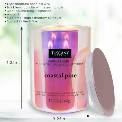 Tuscany Candle™ Serene Clean™ Collection Coastal Pine Scented Jar Candle Perspective: top