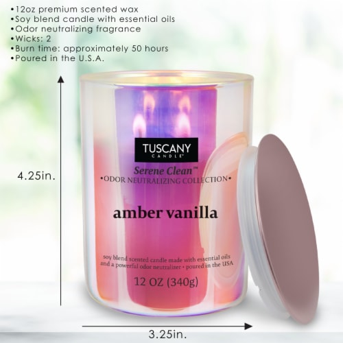 Tuscany Candle™ Serene Clean™ Collection Vanilla Amber Scented Jar Candle Perspective: top