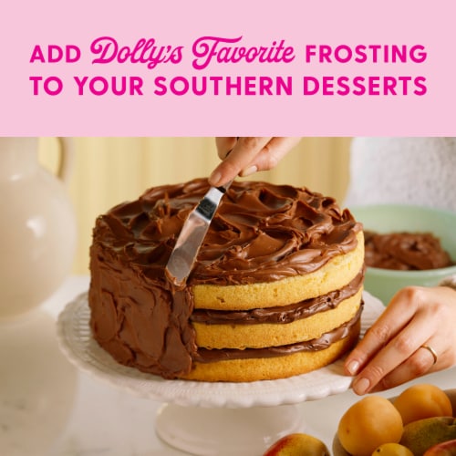 Duncan Hines Dolly Parton's Favorite Chocolate Buttercream Flavored Cake Frosting Perspective: top