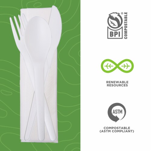 Eco-Products® KIT,PLANTWARE CUTLERY,WH EP-S015 Perspective: top