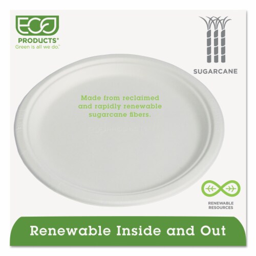 Renewable Sugarcane Plates, 9 Renewable Sugarcane Plates, 9
