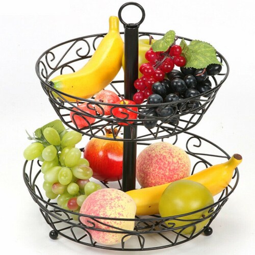 Kitcheniva Countertop Fruit Basket Stand - 2 Tier Perspective: top
