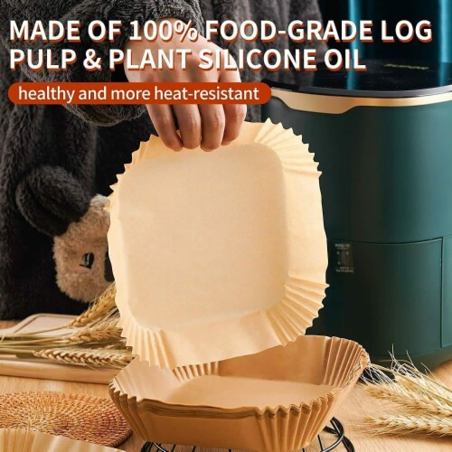 Kitcheniva Disposable Paper Air Fryer Liners 200 Pcs Perspective: top