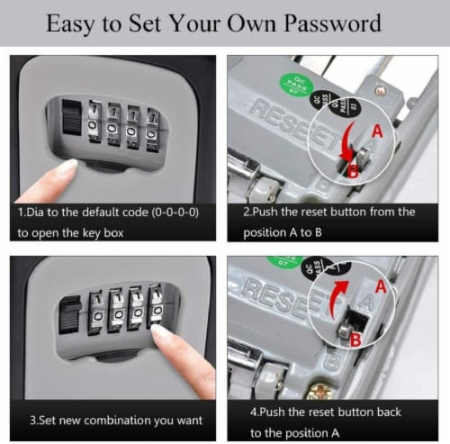 Kitcheniva 4-Digit Combination Key Lock Security Box Perspective: top