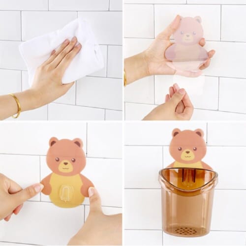Kitcheniva Wall Mounted Toothbrush Holder Cup Perspective: top