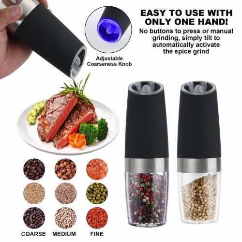 Grind Black Salt-Pepper Grinder Set of 2