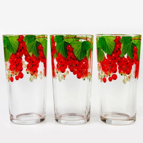 Kitcheniva Drinking Glasses Red Cherry Set of 6 Perspective: top