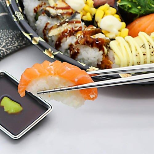 Kitcheniva Stainless Steel Lightweight Chopsticks 5 Pairs Perspective: top